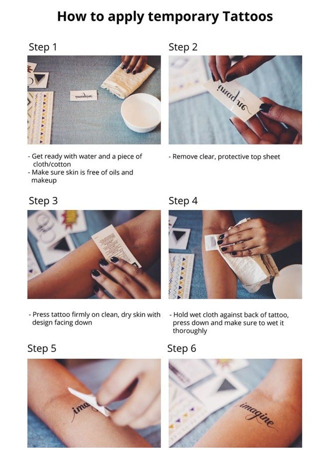 Four pieces of waterproof temporary tattoos with flowers and erflies design - Image 3