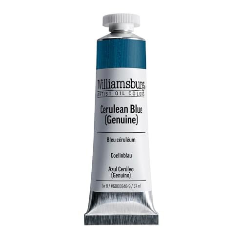 Williamsburg Artist Oil Colors by GOLDEN, Cerulean Blue (Genuine), 37 ml tube, Professional Oil Paint, Opaque - Image 1