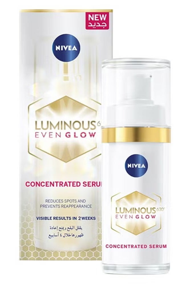 Nivea Luminous 630 Even Glow Concentrated Face Serum - Reduces Spots, Visible Results in 2 Weeks (30ml)