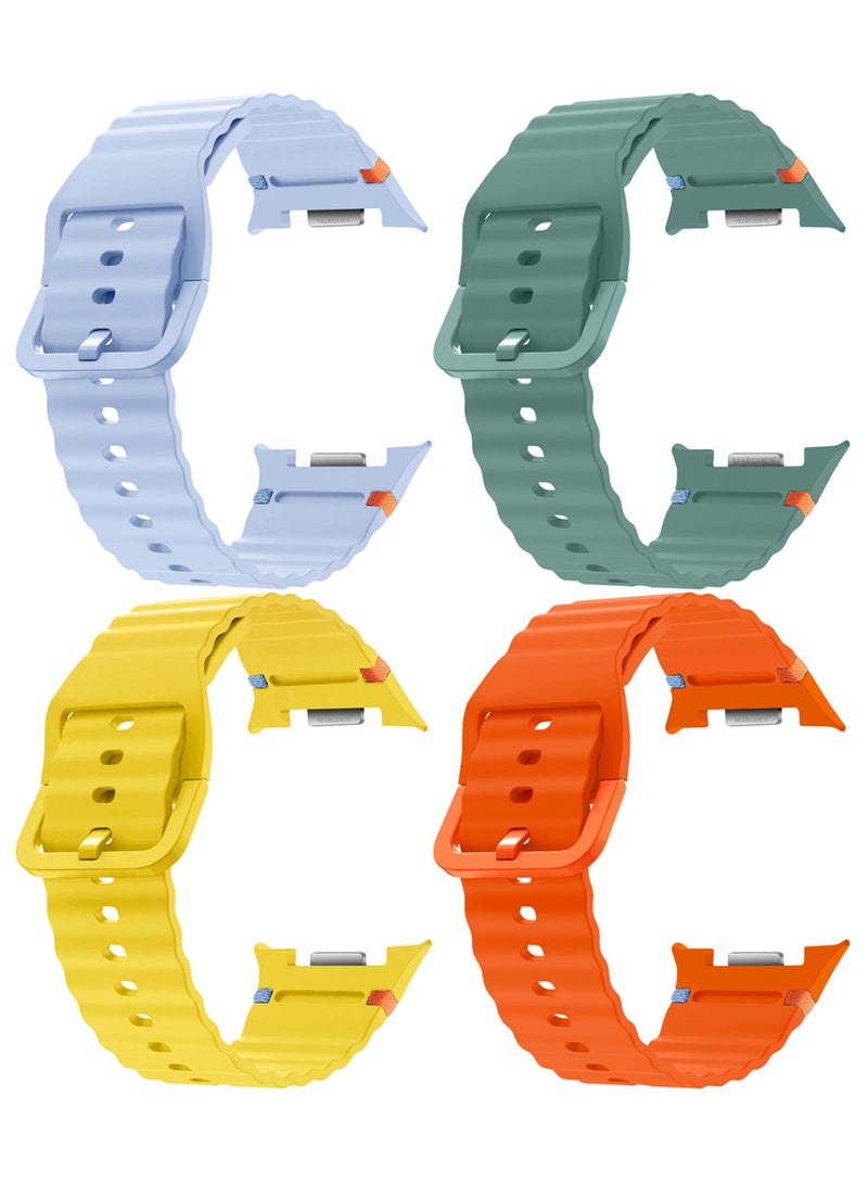CATANES 4 Packs Silicone Ocean Band for Samsung Galaxy Watch 8 Classic 46mm and Watch 8 40mm 44mm - Sport Band Strap - Image 1