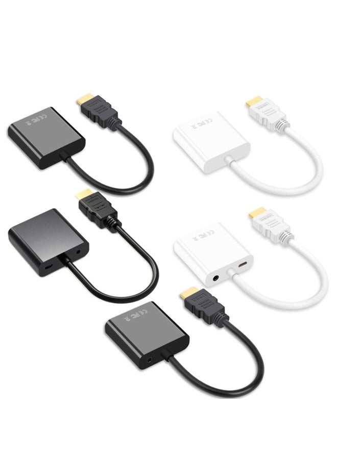 BURAQ 2 PCS Jasoz 1080P HDMI To VGA Converter Oxygen-Free Copper Core, Colour: White  - Image 2