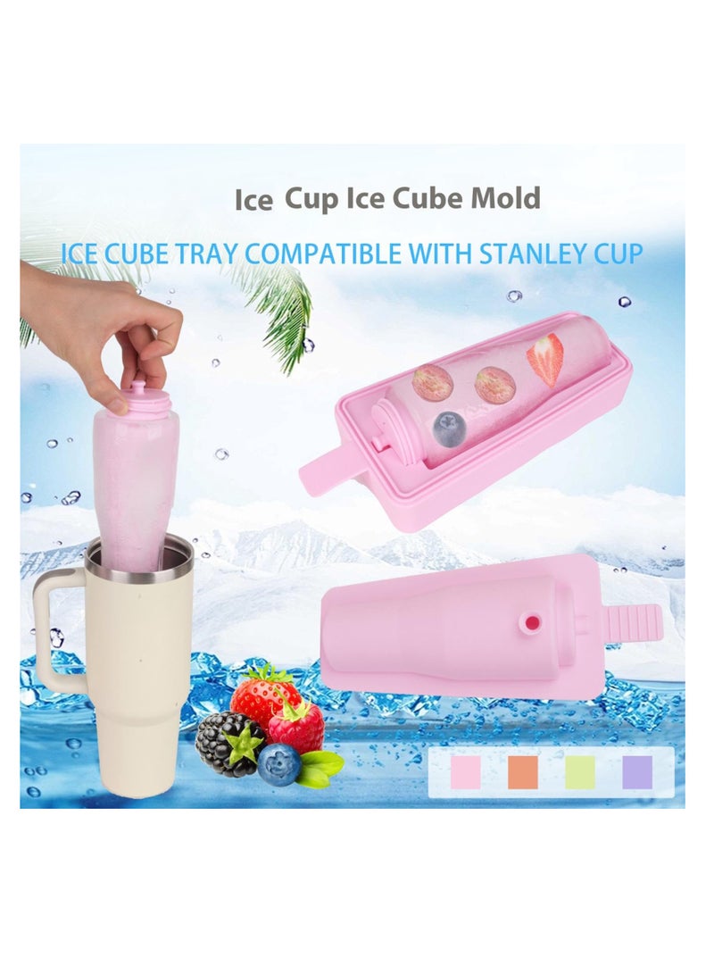 Excefore Ice Cube Tray for Stanley 40oz Tumbler Cup, Silicone Ice Mold with Lid, Large Capacity Ice Cubes Mold for Stanley 40oz Cup, Ice Cube Mold for Freezer, Coffee, Juice, BPA Free, Dishwasher Safe, Pink - Image 5