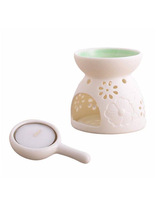 NIBEMINENT Ceramic Candle Burner Incense Oil Diffuser White 9.2 x 5.4 5.4inch - Image 1