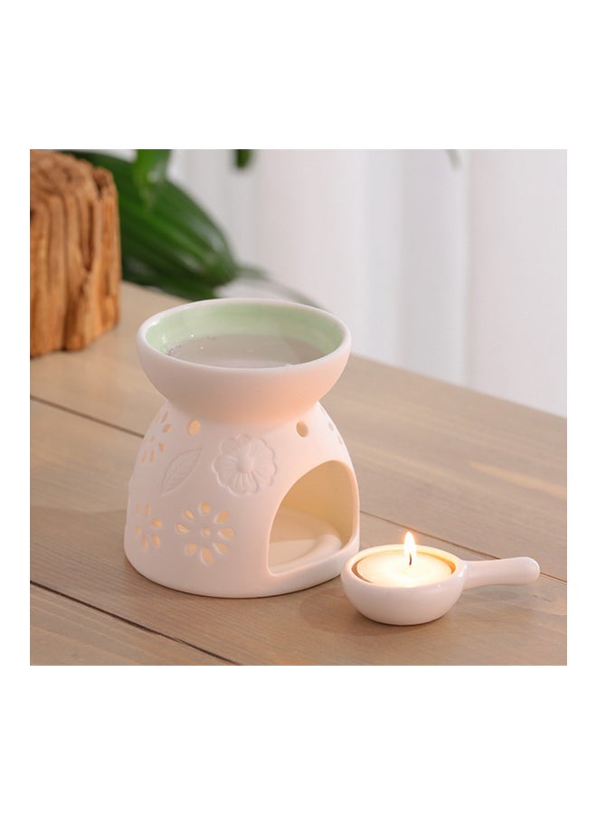 NIBEMINENT Ceramic Candle Burner Incense Oil Diffuser White 9.2 x 5.4 5.4inch - Image 3