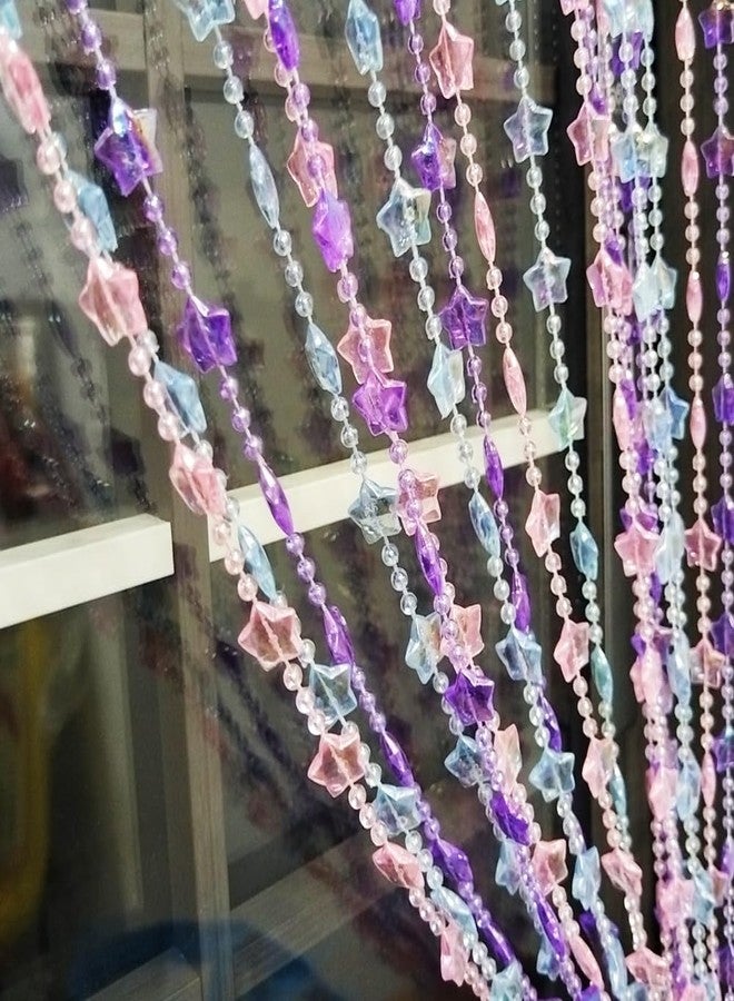 ave split Beaded Curtain Doorways Star Acrylic Hanging Door Beads String Curtains Tassel Room Divider Screen Decor for Doorway Window Living Room Wedding 049Star (Colourful Star) - Image 5