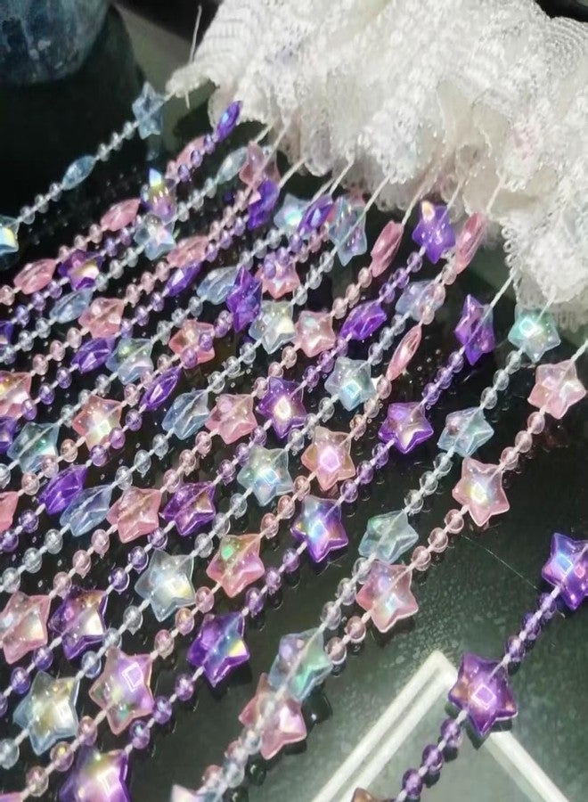 ave split Beaded Curtain Doorways Star Acrylic Hanging Door Beads String Curtains Tassel Room Divider Screen Decor for Doorway Window Living Room Wedding 049Star (Colourful Star) - Image 3
