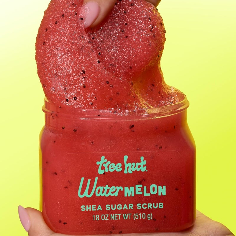 Treehut Watermelon Shea Sugar Scrub, Exfoliating, Hydrating & Moisturizing Body Scrub with Shea Butter & Nourishing Essential Oils, Smooth & Soften Skin, 18 oz - Image 3