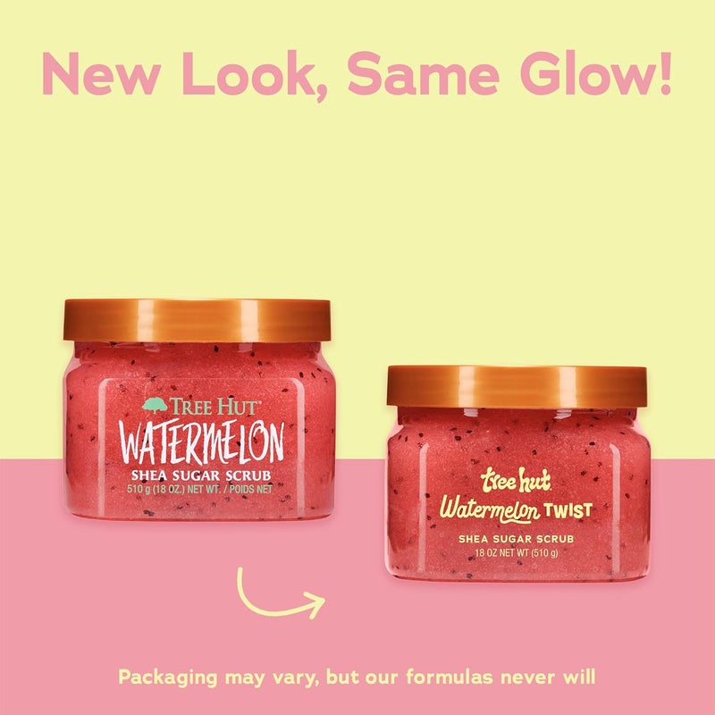 Treehut Watermelon Shea Sugar Scrub, Exfoliating, Hydrating & Moisturizing Body Scrub with Shea Butter & Nourishing Essential Oils, Smooth & Soften Skin, 18 oz - Image 2
