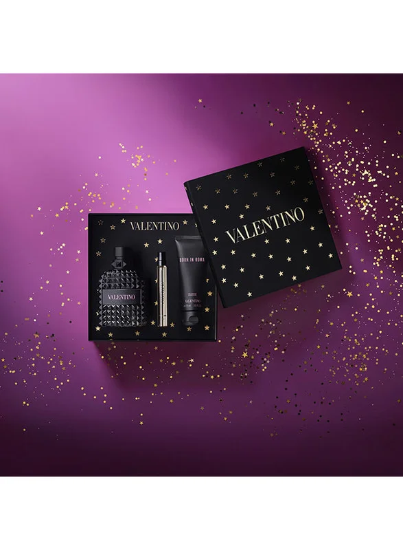 VALENTINO  Born in Roma Uomo Giftset - Eau de toilette 100ml & 10ml + Shower gel 75ml for Men | Best Price UAE