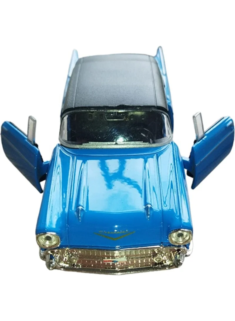 توبروك ستور Licensed 1957 Chevrolet Bel Air Pull and Drop Model Metal Car (1:34) Blue