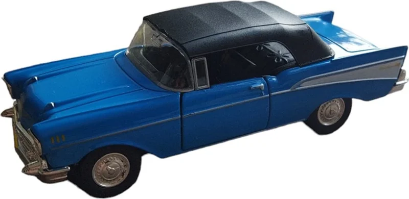 توبروك ستور Licensed 1957 Chevrolet Bel Air Pull and Drop Model Metal Car (1:34) Blue