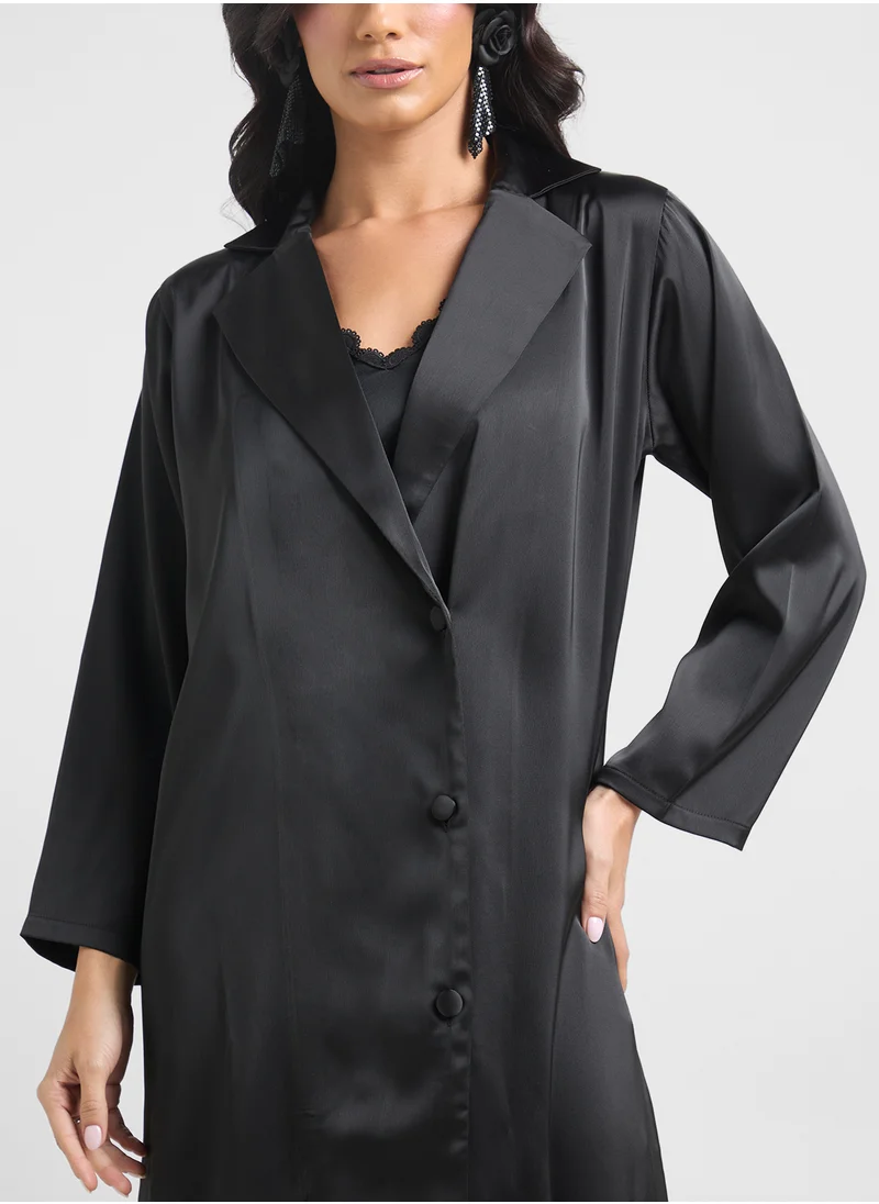 خزانة Collared Abaya With Front Closure