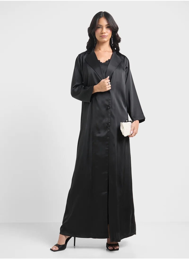 خزانة Collared Abaya With Front Closure
