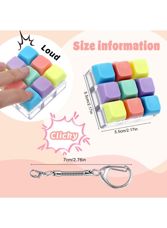 Keyboard Fidget Clicker, Keyboard Fidget Keychain of 9 Colors Decompression Keycap Button Stress Relief Gifts for Adults to Relief Stress Pass Time - Image 2