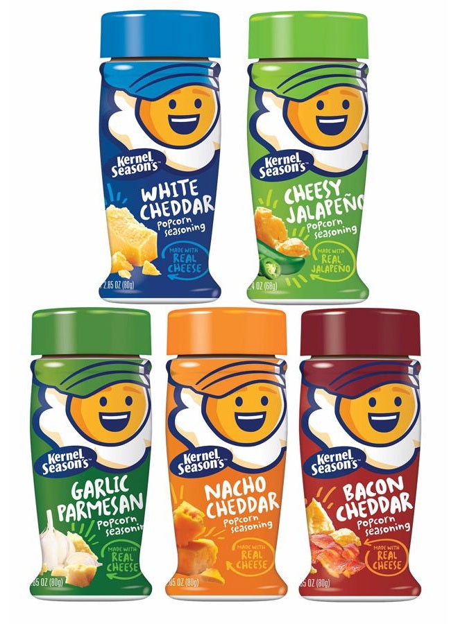 Kernel Season's Popcorn Seasoning, Cheese Lovers Complete Set - includes 5 Flavors, Each Bottle 2.7 oz - Image 1
