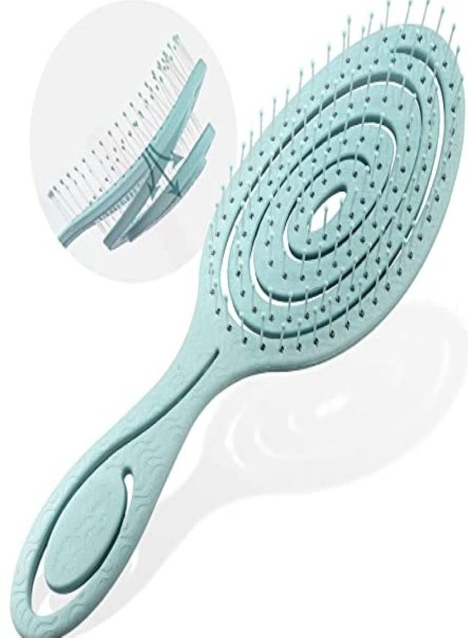 FEELHIGH فرشاة فك تشابك الشعر - شعيرات مرنة - تسهل فك التشابك - لون أزرق طبيعي - Image 2