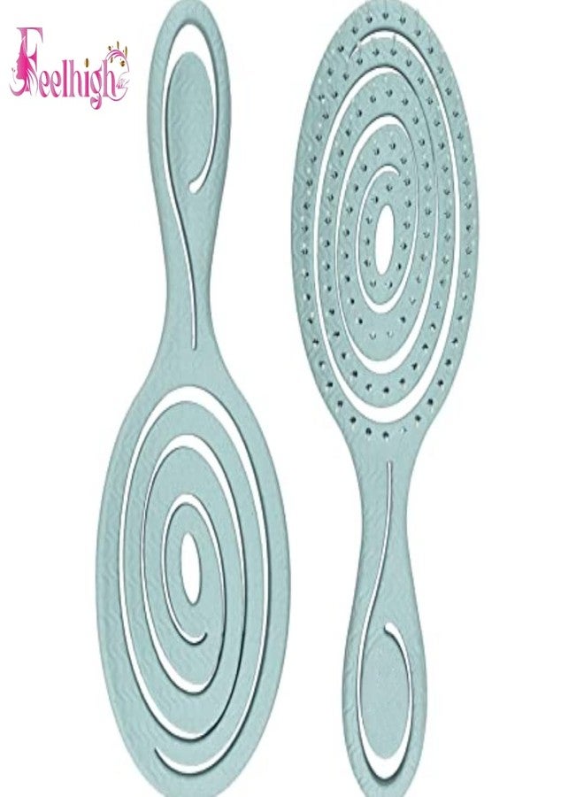 FEELHIGH فرشاة فك تشابك الشعر - شعيرات مرنة - تسهل فك التشابك - لون أزرق طبيعي - Image 3