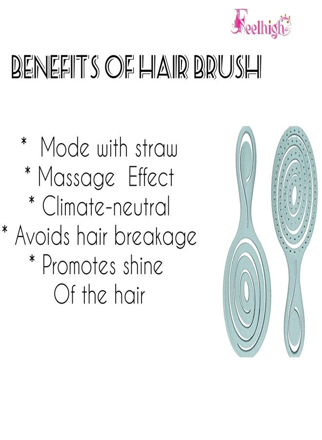 FEELHIGH فرشاة فك تشابك الشعر - شعيرات مرنة - تسهل فك التشابك - لون أزرق طبيعي - Image 4
