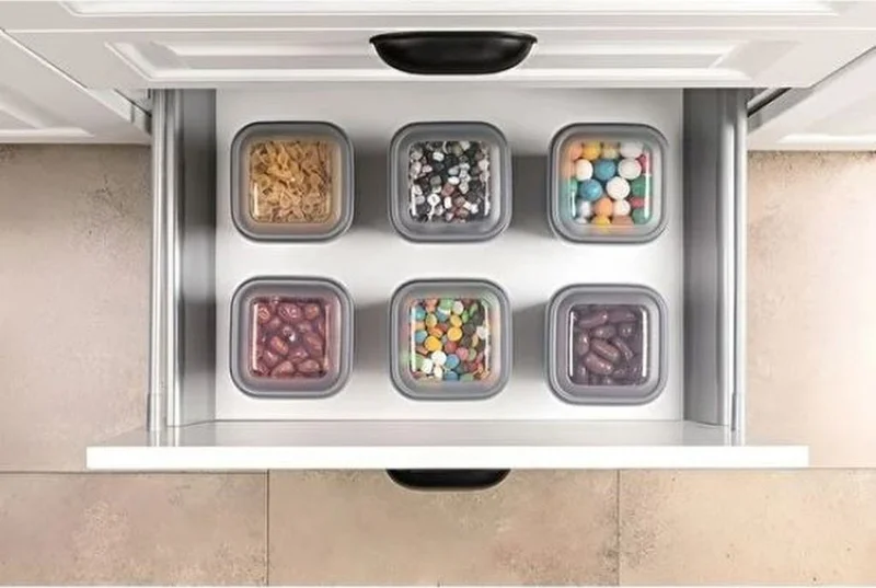 Hane216 Set of 3 Vacuumed Square Food Storage Containers with Leakproof Lids