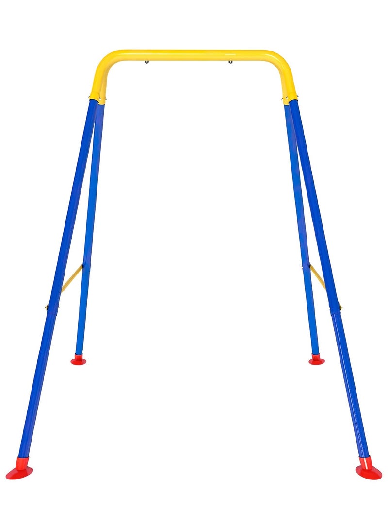 Foldable Baby Swing Frame Heavy Duty Swing Stand for Kids Baby Swing for Indoor/Outdoor Play Fits for Most Toddlers Swings Easy to Assemble Blue/Yellow