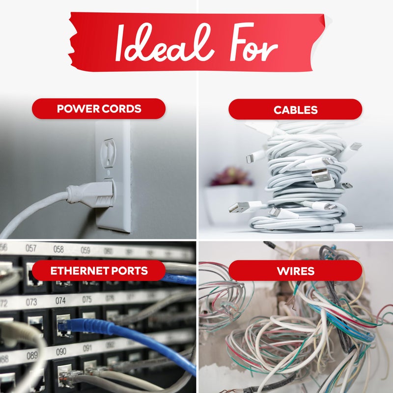 XFasten Cable Labels Tags for Cable Management 240 pcs Waterproof Cord Labels for Electronics 8 Colors Easy to Write On and Smudge-Resistant for Ethernet Cord, Charger, Audio Wires - Image 4