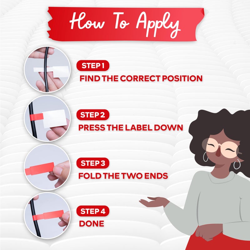 XFasten Cable Labels Tags for Cable Management 240 pcs Waterproof Cord Labels for Electronics 8 Colors Easy to Write On and Smudge-Resistant for Ethernet Cord, Charger, Audio Wires - Image 5