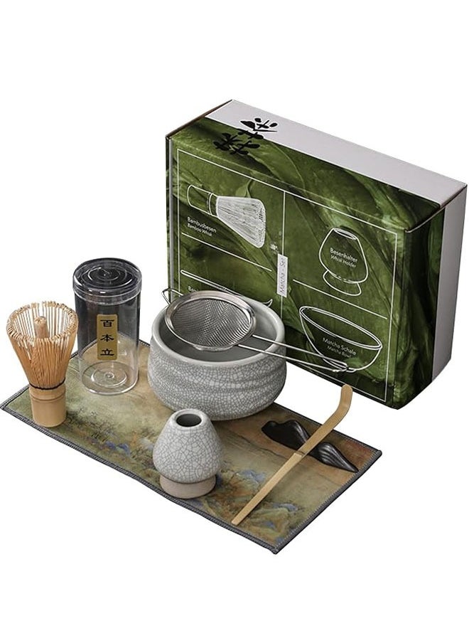 BOUND MOAT 7-Piece Matcha Tea Set Matcha Whisk Set Include Matcha Bowl, Matcha  Whisk, Matcha Spoon,Tea Sifter,Whisk Holder,Bowl mat, Matcha Preparation Tools Gifts Kit  - Image 1