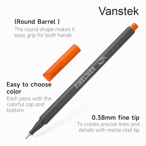 Vanstek 46 Pack Journal Planner Colored Pens, Fineliner Pens for Journaling, Writing Coloring Drawing, Note Taking, Calendar, Planner, Art Office School Gift Supplies - Image 4