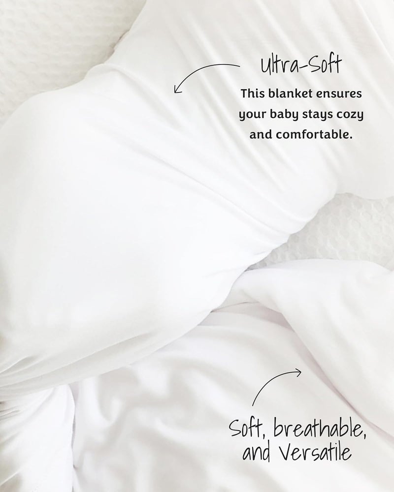 Caden Lane Baby Swaddle  Receiving Blanket Soft Breathable  TemperatureRegulating Bamboo Viscose Fabric for Swaddling Newborns Gender Neutral Infant Blanket for Boys  Girls Lace White - Image 3