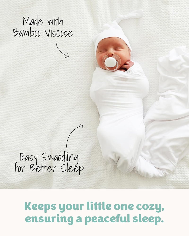 Caden Lane Baby Swaddle  Receiving Blanket Soft Breathable  TemperatureRegulating Bamboo Viscose Fabric for Swaddling Newborns Gender Neutral Infant Blanket for Boys  Girls Lace White - Image 4