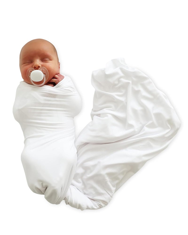Caden Lane Baby Swaddle  Receiving Blanket Soft Breathable  TemperatureRegulating Bamboo Viscose Fabric for Swaddling Newborns Gender Neutral Infant Blanket for Boys  Girls Lace White - Image 1