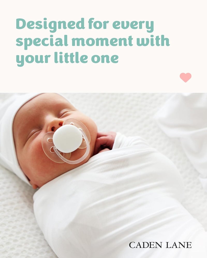 Caden Lane Baby Swaddle  Receiving Blanket Soft Breathable  TemperatureRegulating Bamboo Viscose Fabric for Swaddling Newborns Gender Neutral Infant Blanket for Boys  Girls Lace White - Image 2