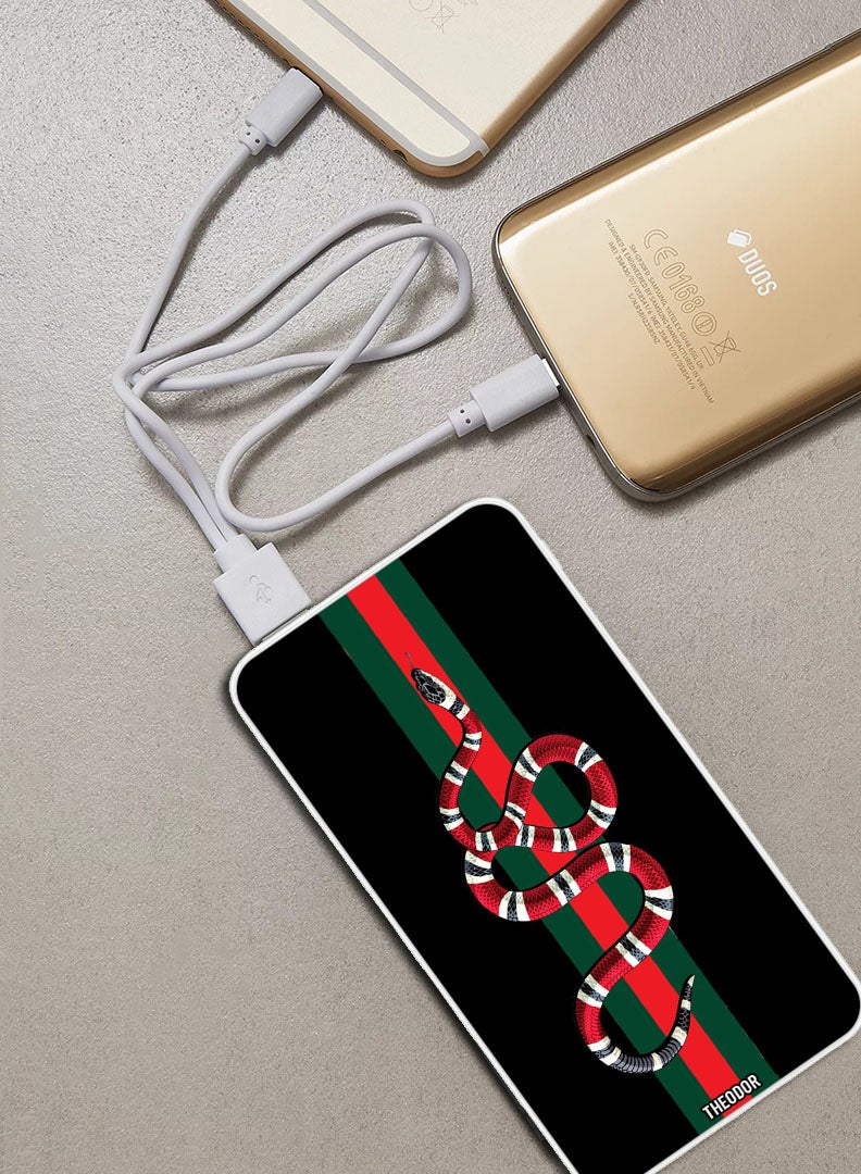 Theodor 10,000 mAh Super Fast Charging Ultra Compact Power Bank with Quick Charge & Power Delivery, Portable Charger For iPhone and Android Snake - Image 2