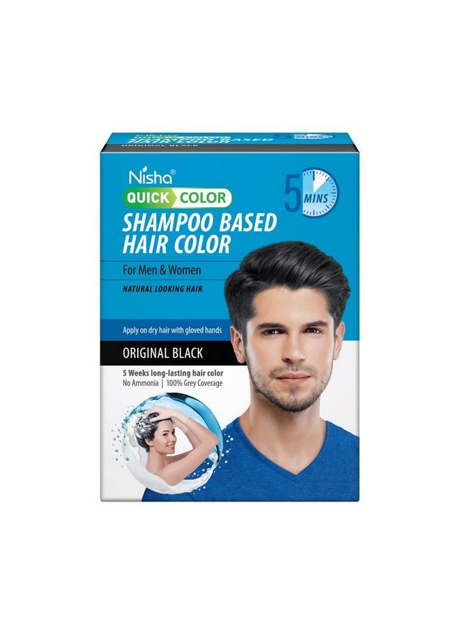 Nisha Quick 5 Minutes Hair Color Shampoo Black ; 5 Weeks Long Lasting Shampoo Hair Colour For Women And Men (20Ml Pouch Pack Of 10 Original Black)  - Image 3