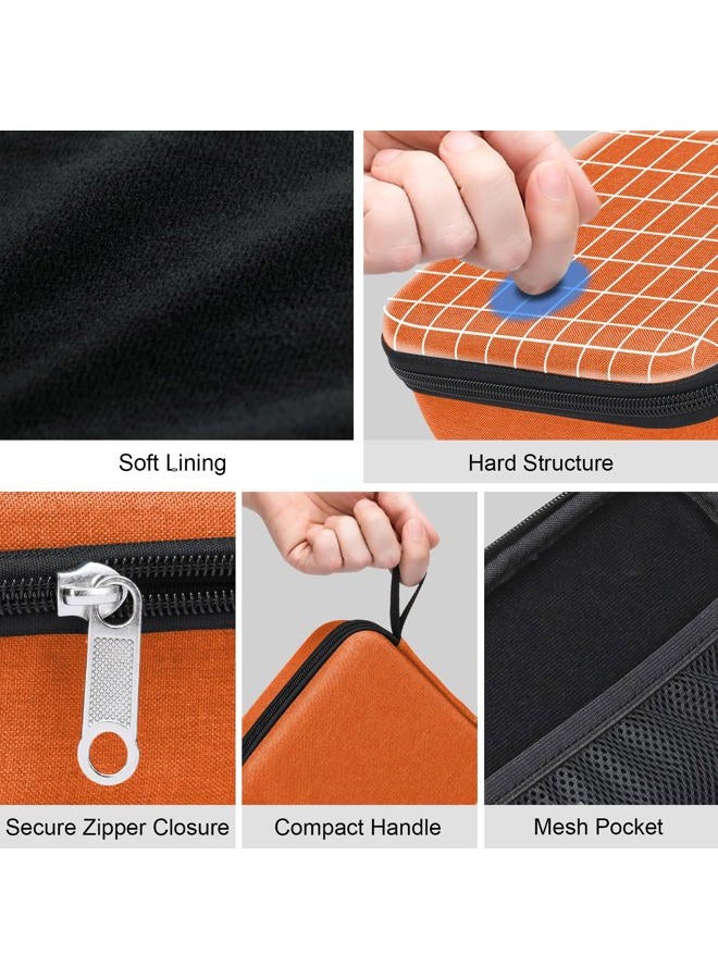Bukere Travel Sunglasses Organizer Case Adjustable Slot For Multiple Eyeglasses Hard-shell Portable Storage Box for Men Women, Orange, 4 Slots - Image 3