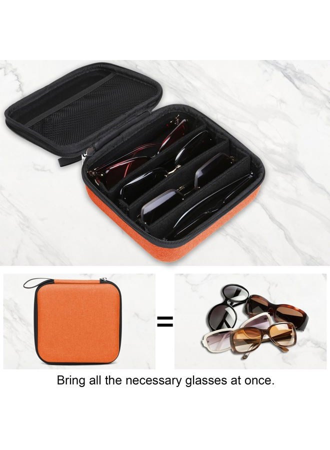 Bukere Travel Sunglasses Organizer Case Adjustable Slot For Multiple Eyeglasses Hard-shell Portable Storage Box for Men Women, Orange, 4 Slots - Image 5