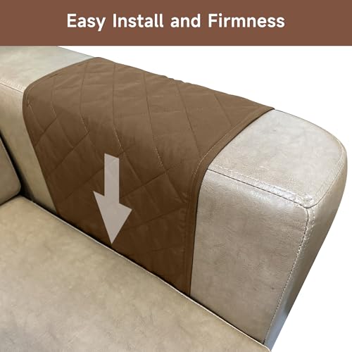 MEHIDFY Sofa Armrest Caddy, Waterproof Bedside Storage Organizer, Non Slip Armchair Pockets, Remote Control Holder for Couch, Handy Pouches with 6 Pockets for TV Remote, Phone, Magazine(Brown) - Image 5