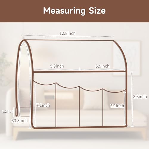 MEHIDFY Sofa Armrest Caddy, Waterproof Bedside Storage Organizer, Non Slip Armchair Pockets, Remote Control Holder for Couch, Handy Pouches with 6 Pockets for TV Remote, Phone, Magazine(Brown) - Image 3