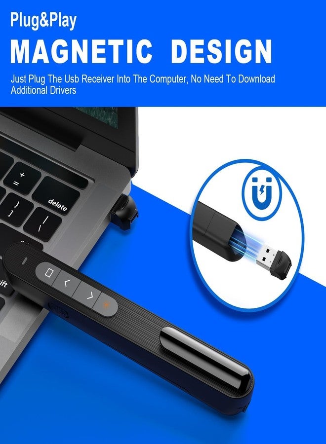 Rts USB/Type-C 2 in 1 Pointer Presentation Clicker for PPT PowerPoint Clicker, Hyperlink Volume Control Wireless Presenter, RF 2.4GHz USB Presentation Remote Control for Keynote/PPT/Mac/PC/Laptop - Image 2