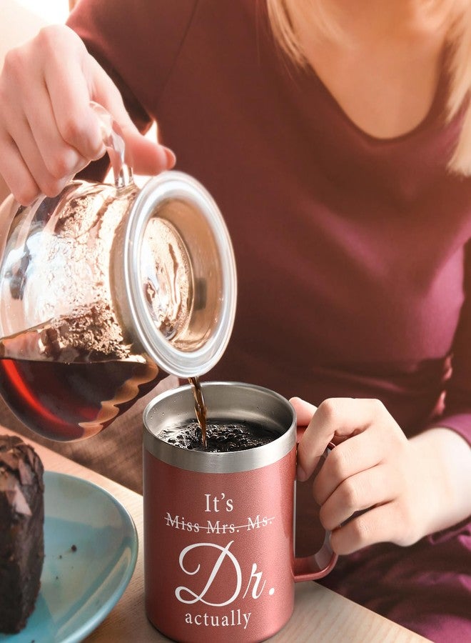 Lifecapido PhD Graduation Gifts, PhD Doctor Birthday Christmas Gifts for Women Dr PhD Coworkers Friend, It's Miss Mrs Ms Dr Actually Insulated Coffee Mug With Spoon 14 oz - Image 5