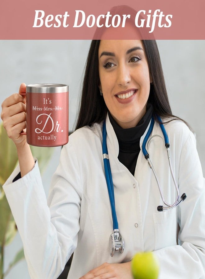 Lifecapido PhD Graduation Gifts, PhD Doctor Birthday Christmas Gifts for Women Dr PhD Coworkers Friend, It's Miss Mrs Ms Dr Actually Insulated Coffee Mug With Spoon 14 oz - Image 4