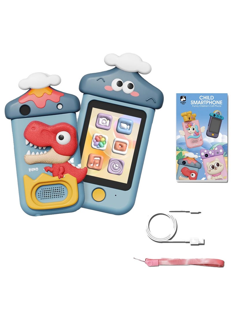 BlueFire Kids Touchscreen Smartphone Toy – 2.8” HD Display, 360° Rotating 48 Mega Pixel Dual Camera, MP3 Player, Built-in Games, 28 Wallpapers, Video Recorder, Lanyard – Perfect Learning Phone for Girls & Boys Ages 2-6 (1000mAh Battery, TF Card Support) - Image 1