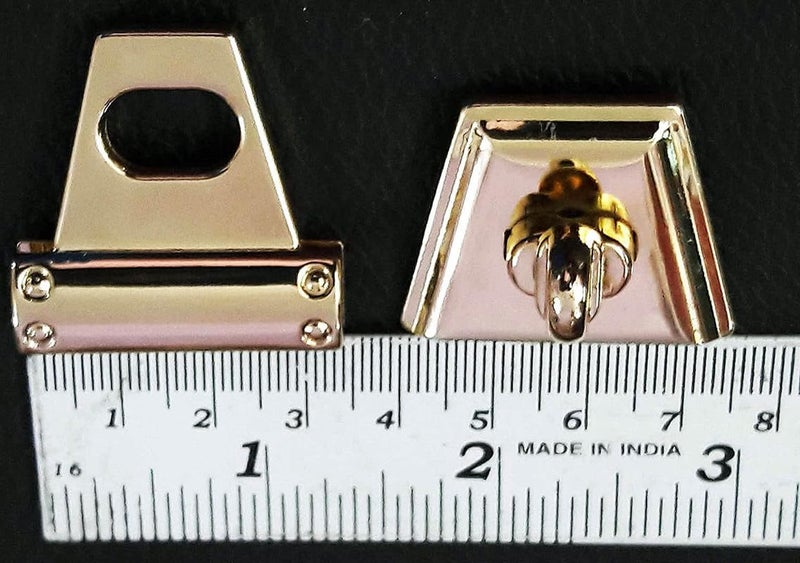 Nimida ® Triangle Turn Twist Purse Push Lock/Clasp/Closure for DIY Purses/Bags/Travel Bags/Handbags | Gold | Pack of 2 - Image 4