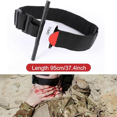 Indusoire 2 Pcs Tourniquet, Tourniquet Belt, 29.52in Professional Tourniquet for Emergency Bleeding Control, Durable and Portable Tourniquet Belt for Outdoor Sports, Essential for Outdoor Sports(Black) - Image 5
