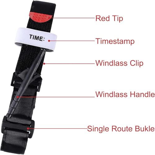 Indusoire 2 Pcs Tourniquet, Tourniquet Belt, 29.52in Professional Tourniquet for Emergency Bleeding Control, Durable and Portable Tourniquet Belt for Outdoor Sports, Essential for Outdoor Sports(Black) - Image 2