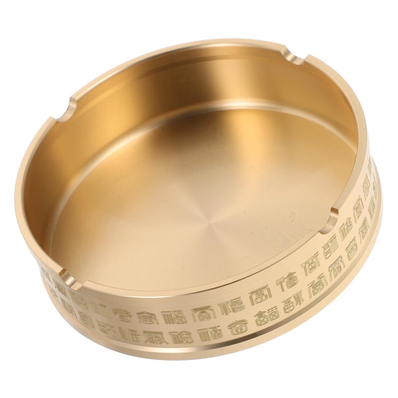 Brass Round Ashtray Compact Retro Decorative for Indoor Outdoor Living Room Office - Image 2