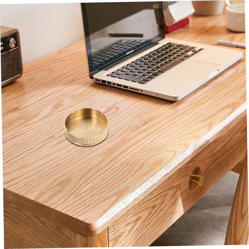 Brass Round Ashtray Compact Retro Decorative for Indoor Outdoor Living Room Office - Image 4