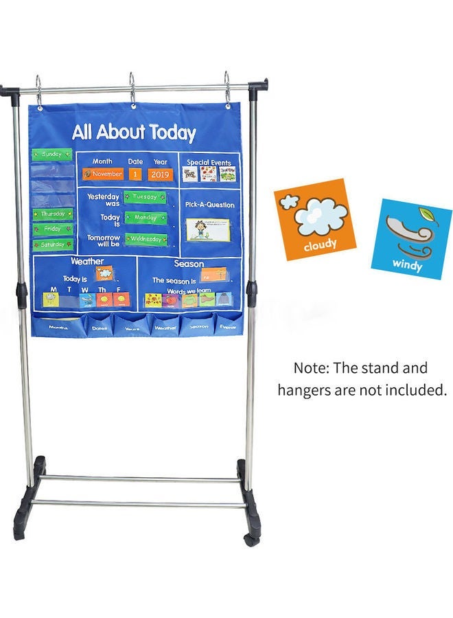 NIBEMINENT Classroom Pocket Chart Blue - Image 4