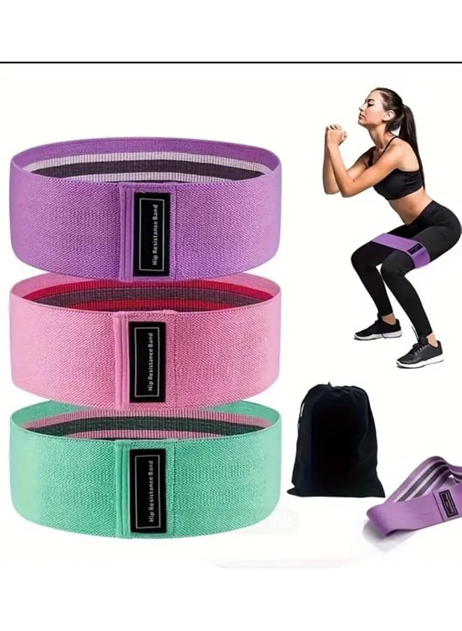 Resistance band, Strengthening Set of 3, Yoga Pilates Crossfit Weights Running Bikram