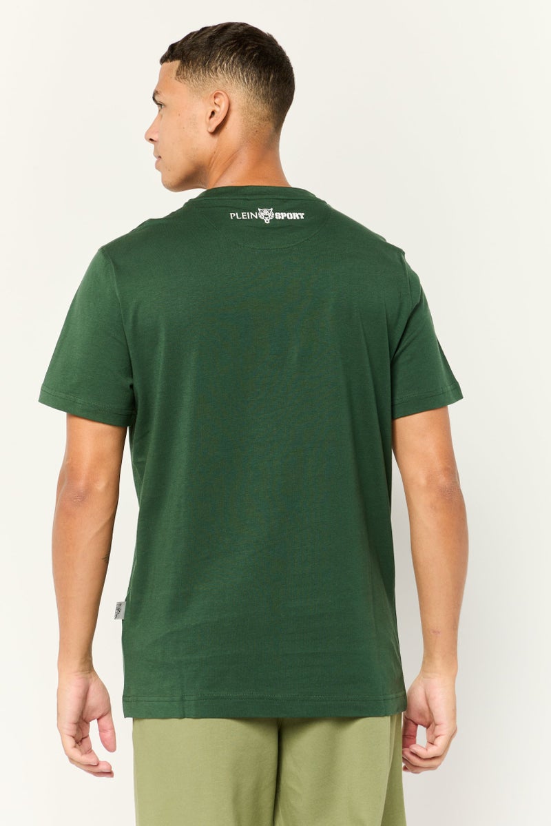 PHILIPP PLEIN تي شيرت رياضي للرجال بأكمام قصيرة، خارجي، أخضر - Image 4